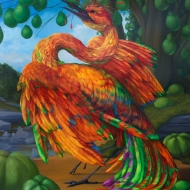 "Chemical Love Birds: Schizoanalysis 2", 2014, oil on canvas, 30 x 24" im.